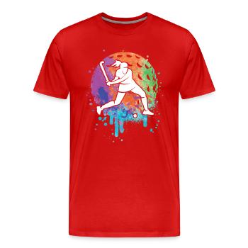 Hockey sur gazon Joueurs de hockey Filles Hockey Enfants - T-shirt bio Premium Homme - rouge - Devant - Damien (186cm)