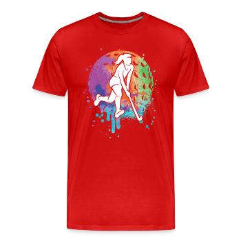 Joueurs de hockey Hockey sur gazon Enfants Hockey Filles - T-shirt bio Premium Homme - rouge - Devant - Damien (186cm)