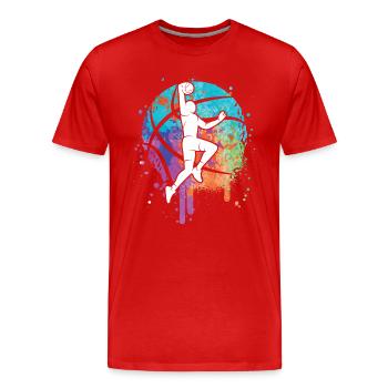 Basketballer Mädchen Kinder Basketball Jungen - Männer Premium Bio T-Shirt - Rot - Vorne - Damien (186cm)