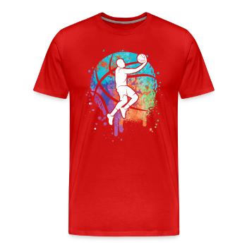Basketballer Kinder Jungen Basketball Mädchen - Männer Premium Bio T-Shirt - Rot - Vorne - Damien (186cm)