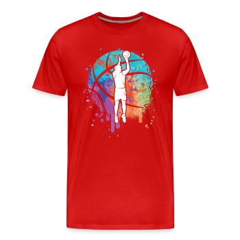 Basketballspieler Kinder Jungen Basketball Mädchen - Männer Premium Bio T-Shirt - Rot - Vorne - Damien (186cm)
