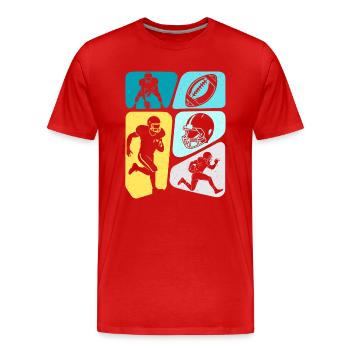 Football américain Hommes Enfants Garçons Football - T-shirt bio Premium Homme - rouge - Devant - Damien (186cm)