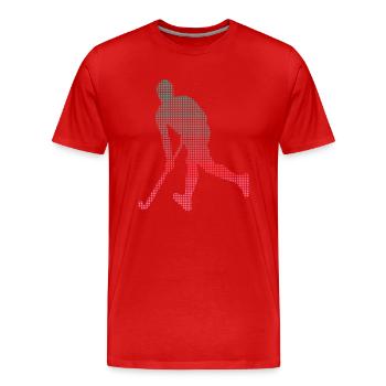 Feldhockey Hockeyspieler verpixelt Männer Hockey - Männer Premium Bio T-Shirt - Rot - Vorne - Damien (186cm)