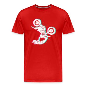 Motocross Dirt Bike Hommes Enfants Dirt Biker Garçons - T-shirt bio Premium Homme - rouge - Devant - Damien (186cm)