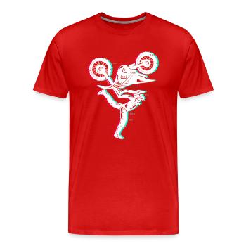 Motocross Moto Hommes Enfants Dirt Biker Garçons - T-shirt bio Premium Homme - rouge - Devant - Damien (186cm)
