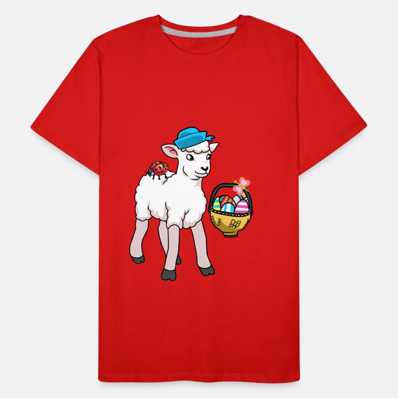 80s 90s Lamb Lambs Sheep Sheep Easter Men's Premium Organic T-Shirt