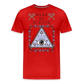 Drittes Auge, das alles sehende Auge, okkult - Männer Premium Bio T-Shirt - Rot - Vorne - Damien (186cm)
