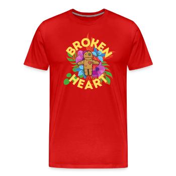 Broken Heart - Männer Premium Bio T-Shirt - Rot - Vorne - Damien (186cm)