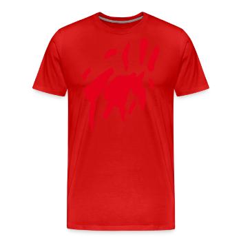 Fleck - Abstract Art - Men's Premium Organic T-Shirt - red - Front - Damien (186cm)