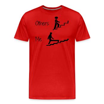Andere Und Ich Lustiger Humor T-Shirt Humorvoller Spruch Witz - Männer Premium Bio T-Shirt - Rot - Vorne - Damien (186cm)