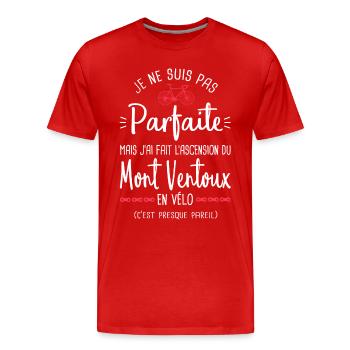 parfaite mont Ventoux en vélo humour cycliste - T-shirt bio Premium Homme - rouge - Devant - Damien (186cm)