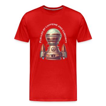 Alimenté par le café Machine à café Rocket - T-shirt bio Premium Homme - rouge - Devant - Damien (186cm)