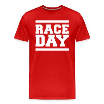 race day Formula Autorennen Symbol Logo icon - Männer Premium Bio T-Shirt - Rot - Vorne - Damien (186cm)