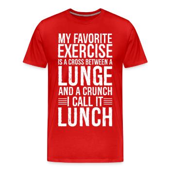 Mon exercice préféré est un croisement entre une fente - T-shirt bio Premium Homme - rouge - Devant - Damien (186cm)