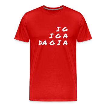 bayrischer Trialog - Männer Premium Bio T-Shirt - Rot - Vorne - Damien (186cm)