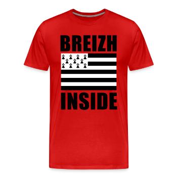 Breizh inside drapeau - T-shirt bio Premium Homme - rouge - Devant - Damien (186cm)