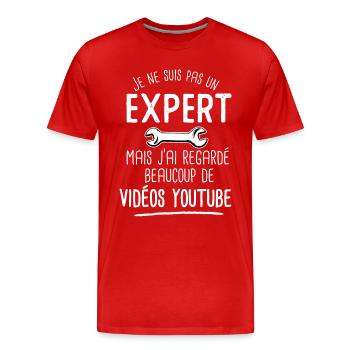 un expert bricolage YouTube humour homme bricolage - T-shirt bio Premium Homme - rouge - Devant - Damien (186cm)