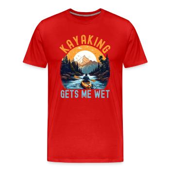Le kayak me mouille - T-shirt bio Premium Homme - rouge - Devant - Damien (186cm)