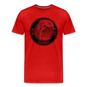 Blauzunge Skink Tattoo Stil Reptilienhalter - Männer Premium Bio T-Shirt - Rot - Vorne - Damien (186cm)