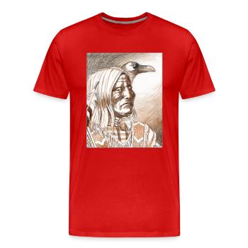Indien Crow - T-shirt bio Premium Homme - rouge - Devant - Damien (186cm)