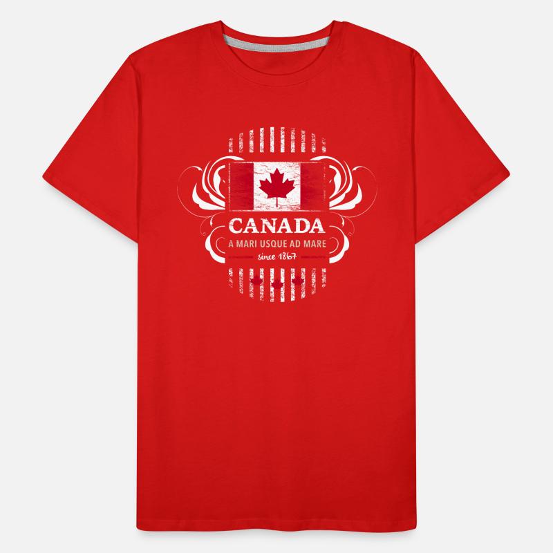 drapeau drapeau à la feuille d'érable d'érable Canada 2 T-shirt bio Premium Homme