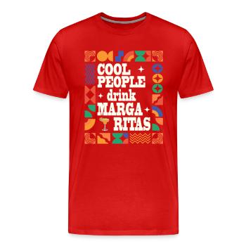 Les gens cool boivent des Margaritas - T-shirt bio Premium Homme - rouge - Devant - Damien (186cm)