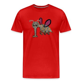 Fliege - Fly - Männer Premium Bio T-Shirt - Rot - Vorne - Damien (186cm)
