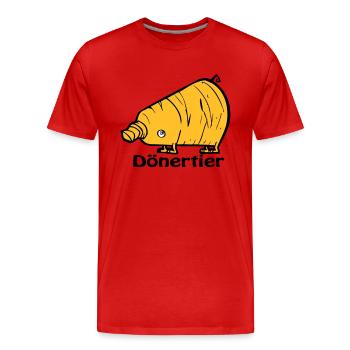 Dönertier - T-shirt bio Premium Homme - rouge - Devant - Damien (186cm)