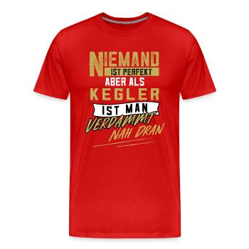 Kegler Kegeln Kegelbahn Kegel Geschenk - Männer Premium Bio T-Shirt - Rot - Vorne - Damien (186cm)
