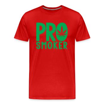 Marihuana Hanf Kiffer kiffen Cannabis Geschenk - Männer Premium Bio T-Shirt - Rot - Vorne - Damien (186cm)