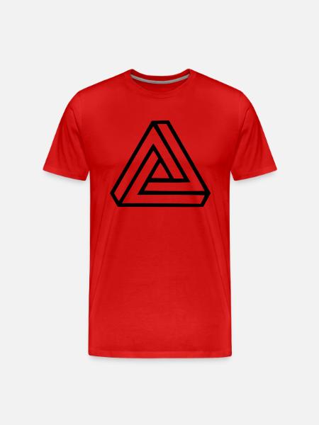 Triangle Visual Illusion - Men's Premium Organic T-Shirt - red