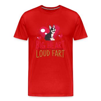 Boston Terrier, Costume Boston Terrier, Boston - T-shirt bio Premium Homme - rouge - Devant - Damien (186cm)
