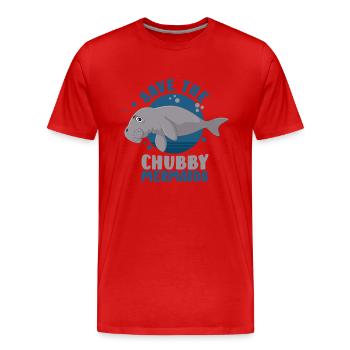 La laque, l’eau de mer, le dugong, - T-shirt bio Premium Homme - rouge - Devant - Damien (186cm)