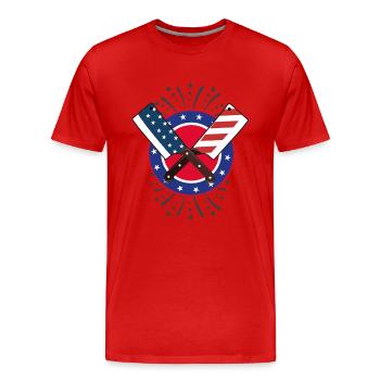 4th of july, 4th of july chef, America chef - Men's Premium Organic T-Shirt - red - Front - Damien (186cm)