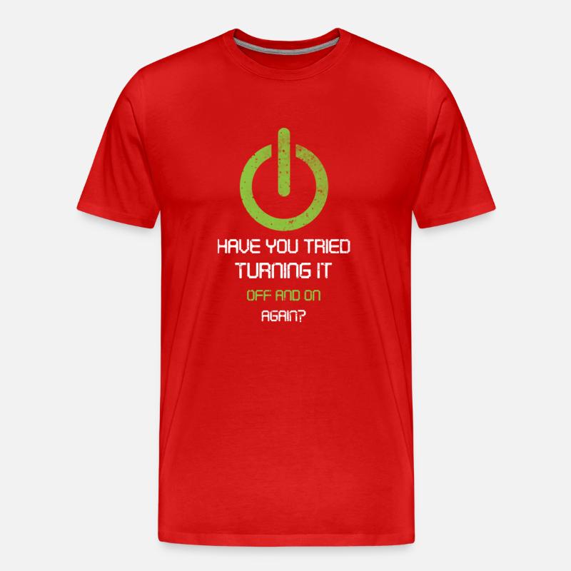 tech, tech desk, developer, - Männer Premium Bio T-Shirt - Rot