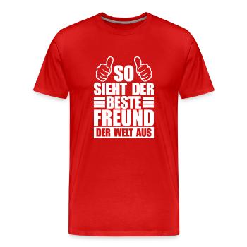 Bester Freund der Welt Beste Freunde Geschenke - Männer Premium Bio T-Shirt - Rot - Vorne - Damien (186cm)
