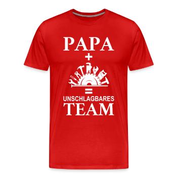 Papa Handwerker Geschenk - Männer Premium Bio T-Shirt - Rot - Vorne - Damien (186cm)