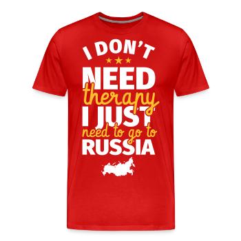 Russie Russie maison Russie amoureux cadeau - T-shirt bio Premium Homme - rouge - Devant - Damien (186cm)