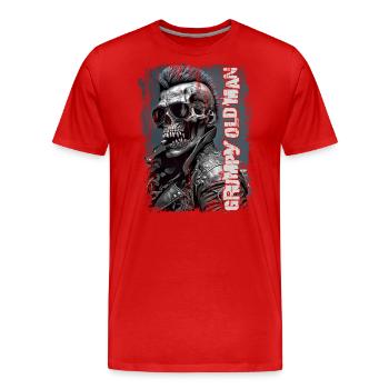 Vieil homme grincheux - T-shirt bio Premium Homme - rouge - Devant - Damien (186cm)