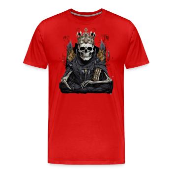 Skeleton King Halloween Sweet Sour Disguise - Men's Premium Organic T-Shirt - red - Front - Damien (186cm)