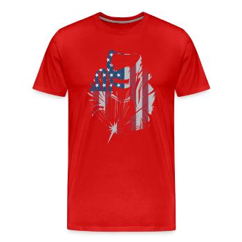 Soudeur Métallurgiste - T-shirt bio Premium Homme - rouge - Devant - Damien (186cm)