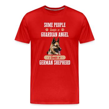 German Shepherd Dog - Men's Premium Organic T-Shirt - red - Front - Damien (186cm)