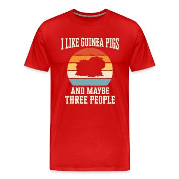 Meerschweinchen - Männer Premium Bio T-Shirt - Rot - Vorne - Damien (186cm)