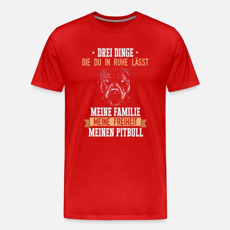 Pitbull Hund - Männer Premium Bio T-Shirt - Rot