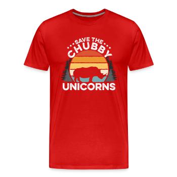 Rhinocéros Rhinocéros - T-shirt bio Premium Homme - rouge - Devant - Damien (186cm)