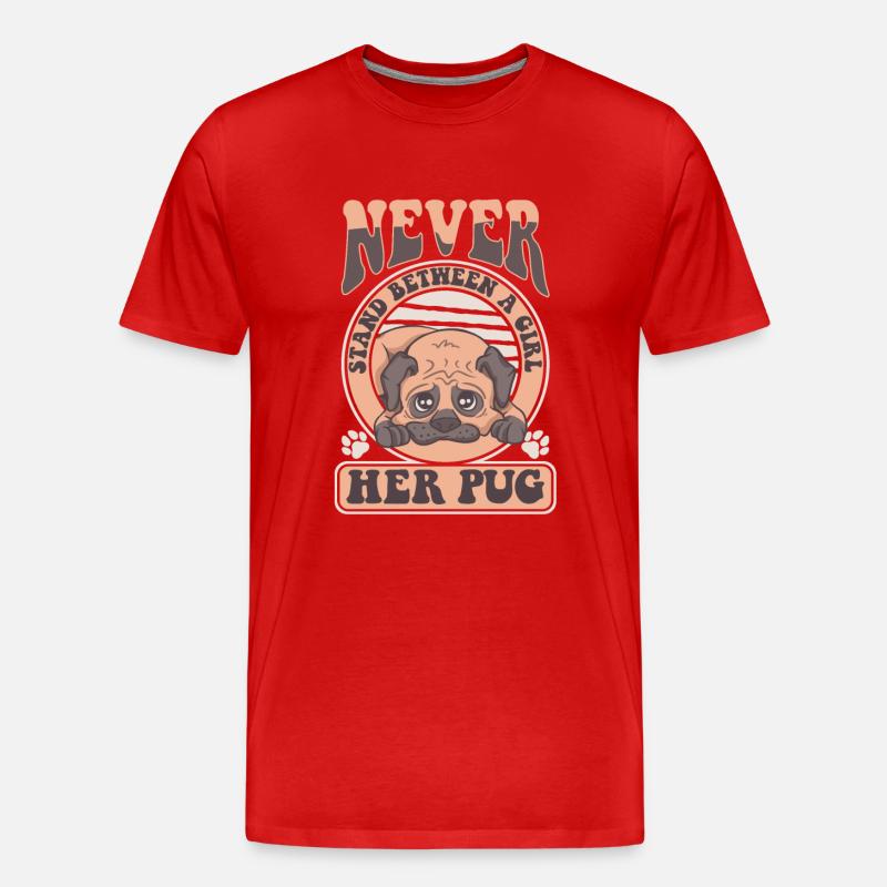 Mops Möpse Hund - Männer Premium Bio T-Shirt - Rot