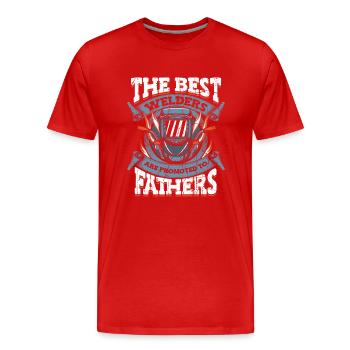 Soudeur Métallurgiste - T-shirt bio Premium Homme - rouge - Devant - Damien (186cm)