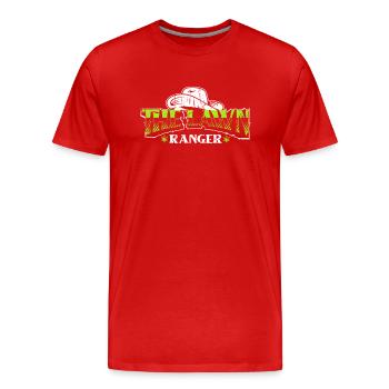Lawn Mower Lawn Mower Garden - Men's Premium Organic T-Shirt - red - Front - Damien (186cm)