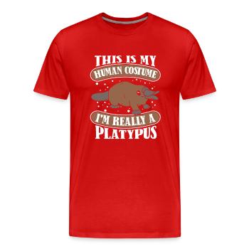 Schnabeltier Tier - Männer Premium Bio T-Shirt - Rot - Vorne - Damien (186cm)
