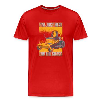 Lawn Mower Lawn Mower Garden - Men's Premium Organic T-Shirt - red - Front - Damien (186cm)